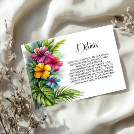 Tarjeta De Recepción Detalles de Boda de Hibisco Tropical