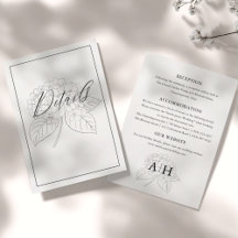 Detalles de Boda de Hortensias en Blanco y Negro M