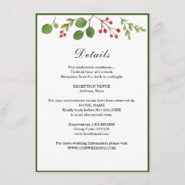 Tarjeta De Recepción Detalles de boda de invierno / Festejos de inviern