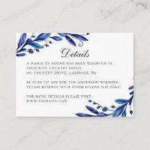 Detalles de boda de invierno floral azul acuarela