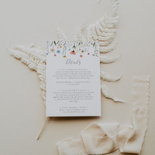 Tarjeta De Recepción Detalles de Boda de Jardin de Flores Silvestres Co