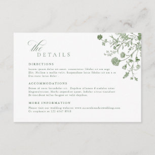 Tarjeta De Recepción Detalles de Boda de Jardín de Primavera Ornado con