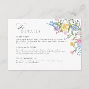 Tarjeta De Recepción Detalles de Boda de Jardín de Primavera Ornamentad