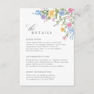 Tarjeta De Recepción Detalles de Boda de Jardín de Primavera Ornamentad