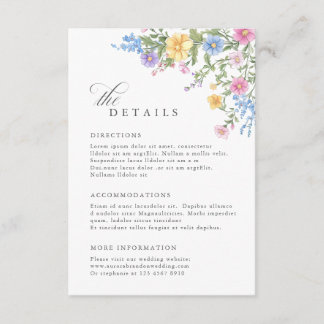 Tarjeta De Recepción Detalles de Boda de Jardín de Primavera Ornamentad