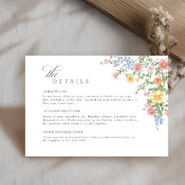 Tarjeta De Recepción Detalles de Boda de Jardín de Primavera Ornamentad