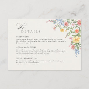 Tarjeta De Recepción Detalles de Boda de Jardín de Primavera Ornamentad