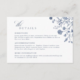 Tarjeta De Recepción Detalles de Boda de Jardin Ornamental de Primavera