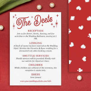 Tarjeta De Recepción Detalles de Boda de la Suite de Poker Red Lucky In
