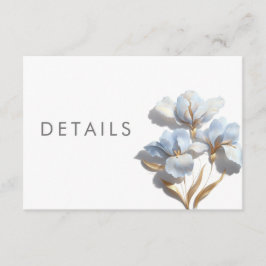 Tarjeta De Recepción Detalles de boda de lirios estilizados en 3D