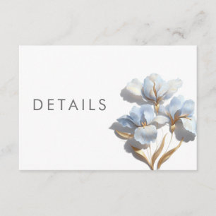 Tarjeta De Recepción Detalles de boda de lirios estilizados en 3D