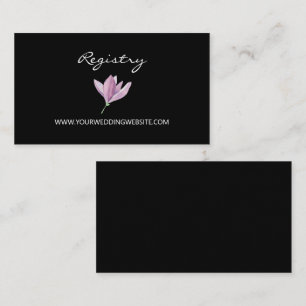 Tarjeta De Recepción Detalles de boda de magnolia púrpura sobre flores