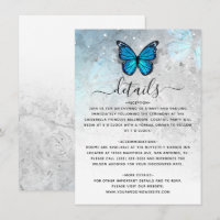 Detalles de Boda de Mariposa Azul Elegante
