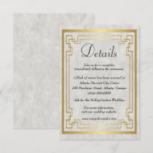 Detalles de boda de mármol geométrico dorado