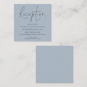 Tarjeta De Recepción Detalles de boda de MINI Dusty Blue Script