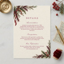 Detalles de Boda de Navidad con Verdor Navideño