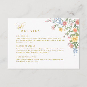 Tarjeta De Recepción Detalles de Boda de Oro de Primavera Ornamentados