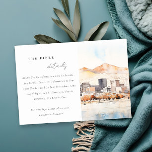 Tarjeta De Recepción Detalles de boda de paisaje de Salt Lake City Utah