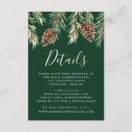Tarjeta De Recepción Detalles de Boda de Piña de Acuarela de Invierno
