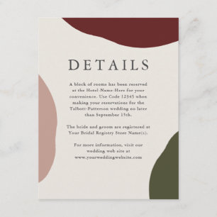 Tarjeta De Recepción Detalles de Boda de Placeres Simples de Otoño Mode