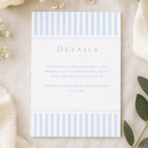Detalles de Boda de Raya Azul Clásica Elegante