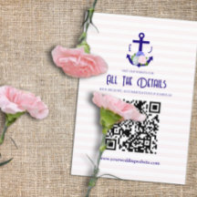 Detalles de boda de rayas florales náuticas
