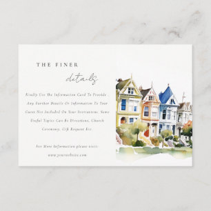 Tarjeta De Recepción Detalles de Boda de San Francisco Painted Ladies