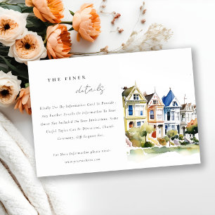 Tarjeta De Recepción Detalles de Boda de San Francisco Painted Ladies