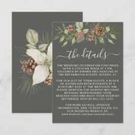 Tarjeta De Recepción Detalles de boda de sitio web RSVP Gris de Inviern