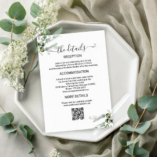 Tarjeta De Recepción Detalles de Boda de Vegetación