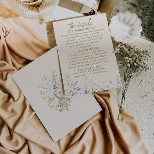 Tarjeta De Recepción Detalles de boda de verano floral dibujados a mano