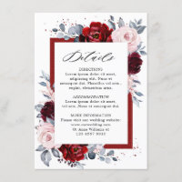 Detalles de Boda de Vino Burdeos Azul Polvoriento 