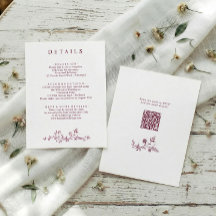 Detalles de Boda de Vino Floral Francés Antiguo QR