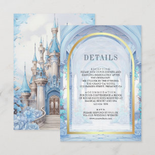 Tarjeta De Recepción Detalles de Boda del Castillo de Cuento de Hadas F