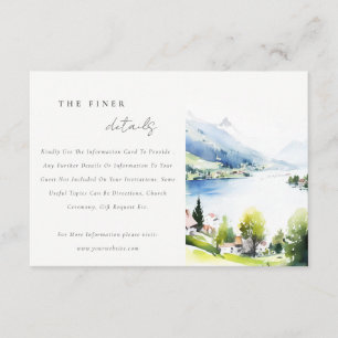 Tarjeta De Recepción Detalles de boda del paisaje de Lungern Suiza