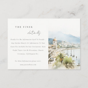 Tarjeta De Recepción Detalles de Boda del Paisaje de Santa Marta Colomb