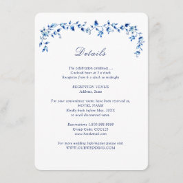 Tarjeta De Recepción Detalles de boda Delft azul y blanco