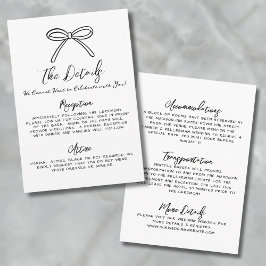 Tarjeta De Recepción Detalles de Boda Dibujados a Mano