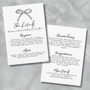 Tarjeta De Recepción Detalles de Boda Dibujados a Mano