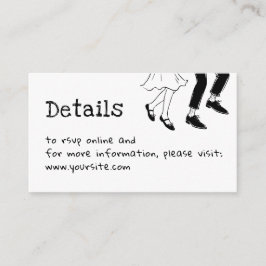 Tarjeta De Recepción Detalles de Boda Doodle + Código QR | Blanco y Neg