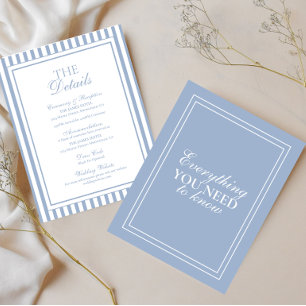 Tarjeta De Recepción Detalles de Boda Dusty Blue Old Money Enclosure