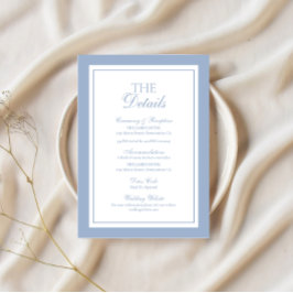 Tarjeta De Recepción Detalles de Boda Dusty Blue Old Money Enclosure