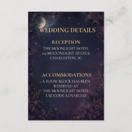 Tarjeta De Recepción Detalles de Boda Editables Celestiales Góticos Inc