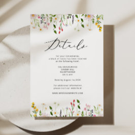 Tarjeta De Recepción Detalles de boda elegante de flores silvestres de 