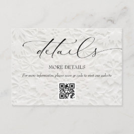 Tarjeta De Recepción Detalles de Boda Elegante de Invierno