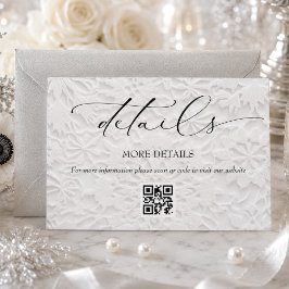 Tarjeta De Recepción Detalles de Boda Elegante de Invierno