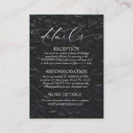 Tarjeta De Recepción Detalles de boda elegante en blanco y negro