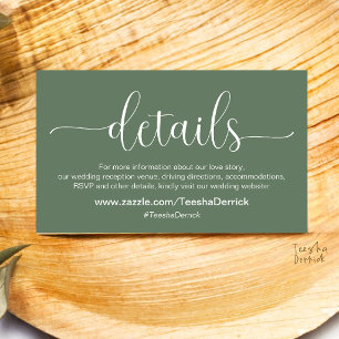 Tarjeta De Recepción Detalles de boda elegante moderna y sitio web 