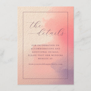 Tarjeta De Recepción Detalles de Boda Elegantes con Efecto Ombre Rosa