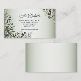 Tarjeta De Recepción Detalles de Boda Elegantes con Hojas Verdes y Acei